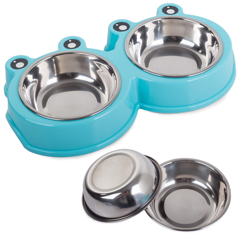 Miska Podwójna Metalowa dla Psa i Kota 2x175ml